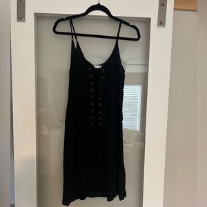 Black tie up dress